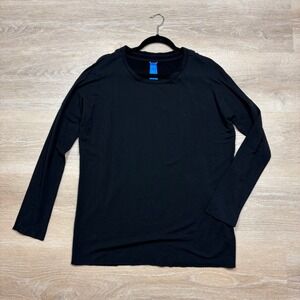 Kit and Ace Long Sleeve Cashmere Blend Top Women's 10 Color‎ Black